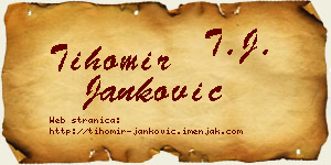 Tihomir Janković vizit kartica